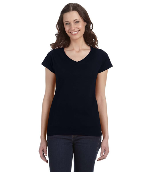 G64VL Gildan Ladies' SoftStyle® 4.5 oz. Fitted V-Neck T-Shirt