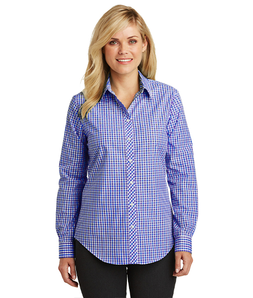 L654 Port Authority® Ladies Long Sleeve Gingham