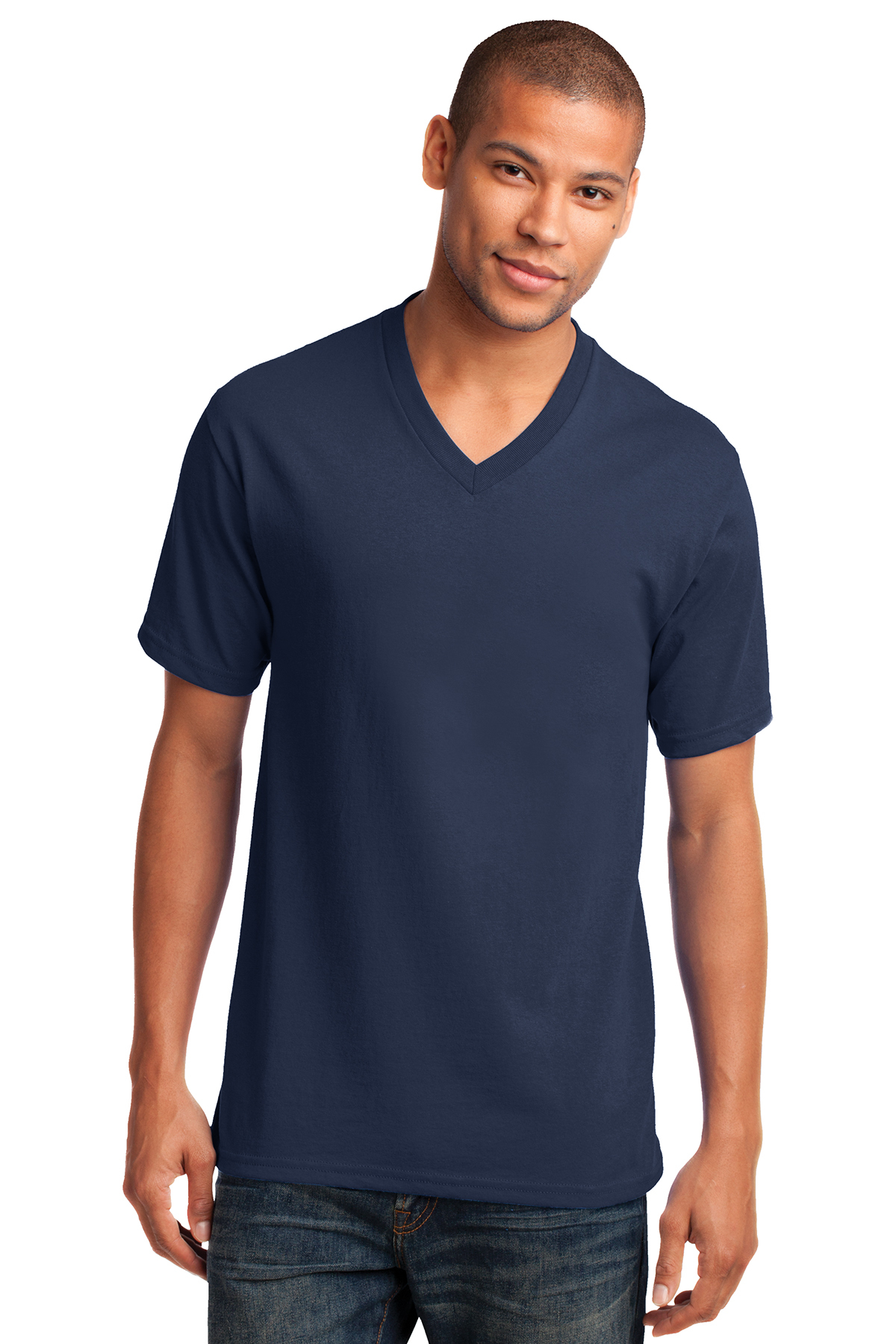 PC54V Port & Company® Core Cotton V-Neck Tee