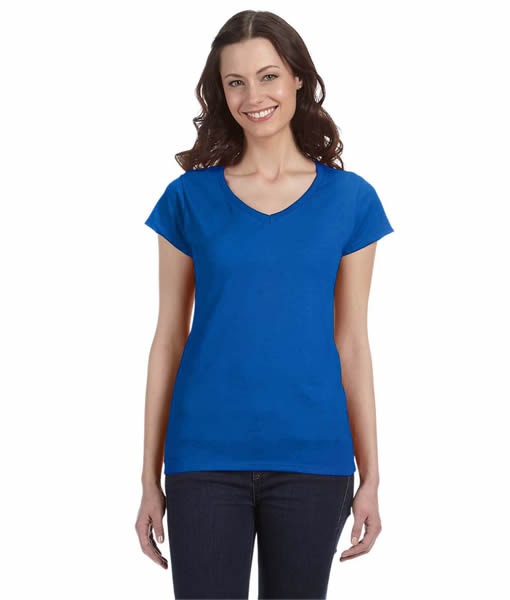 G64VL Gildan Ladies' SoftStyle® 4.5 oz. Fitted V-Neck T-Shirt