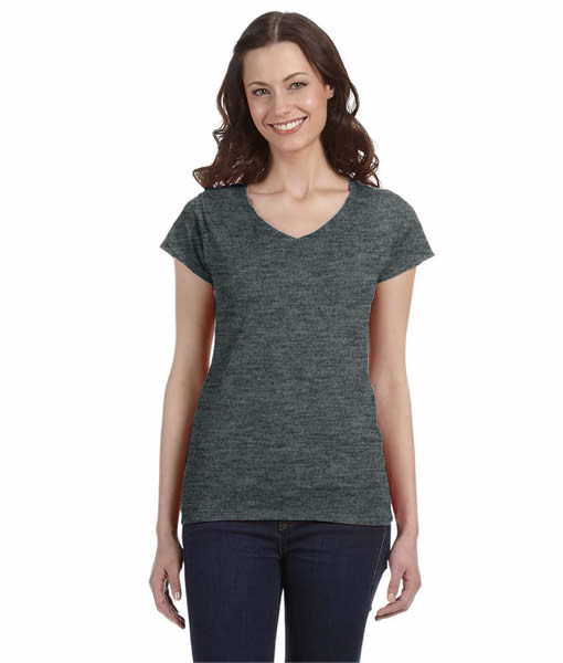 G64VL Gildan Ladies' SoftStyle® 4.5 oz. Fitted V-Neck T-Shirt