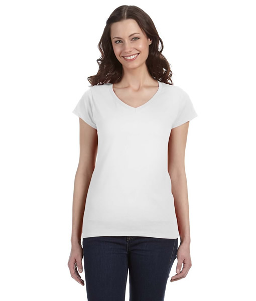 G64VL Gildan Ladies' SoftStyle® 4.5 oz. Fitted V-Neck T-Shirt