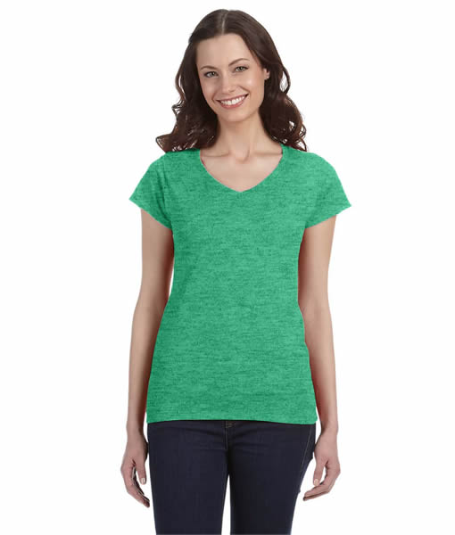 G64VL Gildan Ladies' SoftStyle® 4.5 oz. Fitted V-Neck T-Shirt