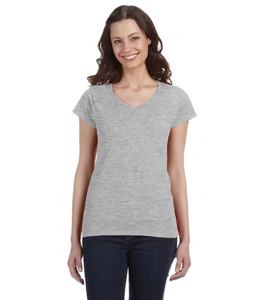 G64VL Gildan Ladies' SoftStyle® 4.5 oz. Fitted V-Neck T-Shirt