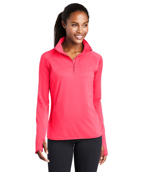 LST850 Sport-Tek® Ladies Sport-Wick® Stretch 1/2-Zip Pullover - WH