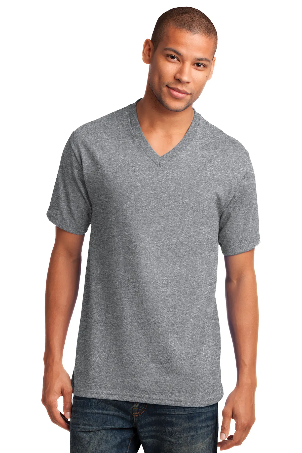 PC54V Port & Company® Core Cotton V-Neck Tee – WH