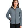 is constructed from a polyester stretch woven shell, which is then bonded to polyester microfleece