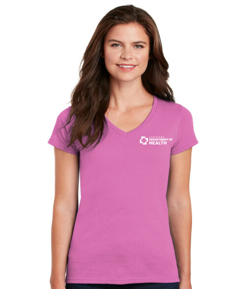 5V00L Gildan Ladies Heavy Cotton 100% Cotton V-Neck T-Shirt